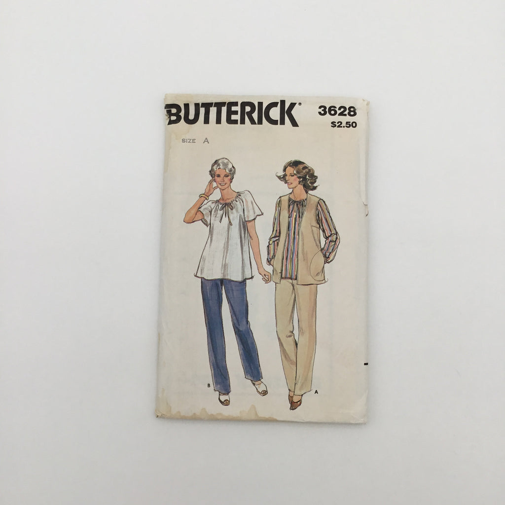 Butterick 3628 Vest, Blouse, and Pants - Vintage Uncut Sewing Pattern