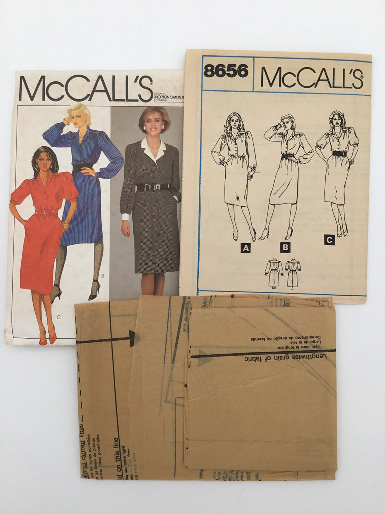 McCall's 8656 (1983) Dress with Sleeve Variations - Vintage Uncut Sewing Pattern