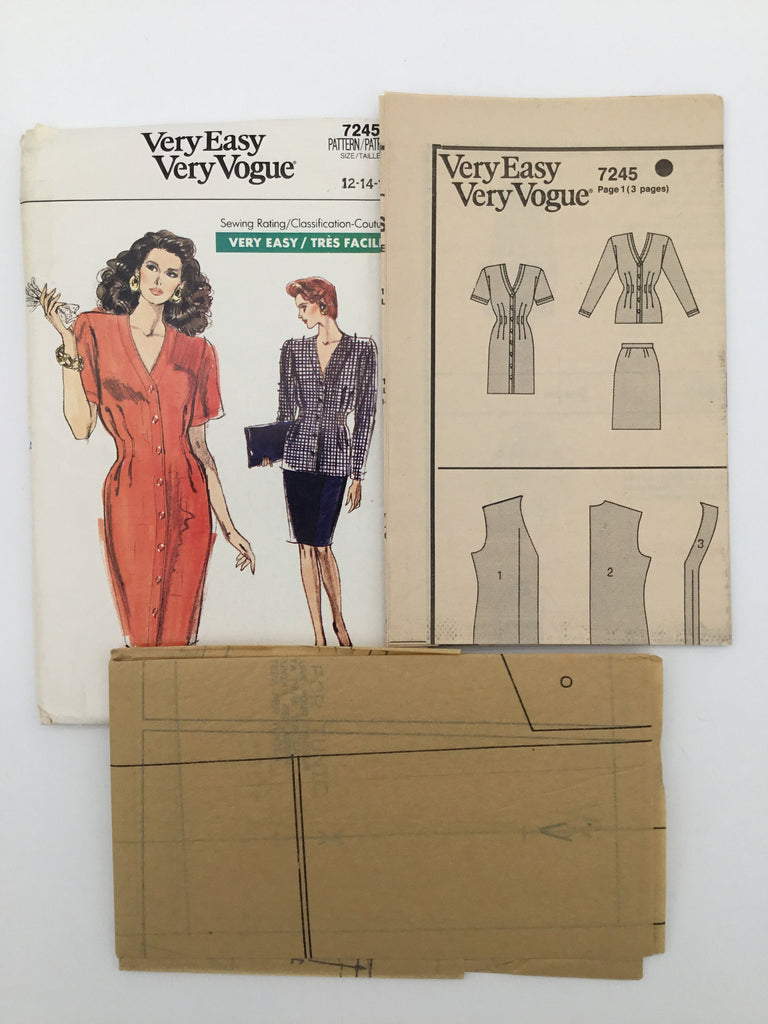 Vogue 7245 (1988) Dress, Tunic, and Skirt - Vintage Uncut Sewing Pattern