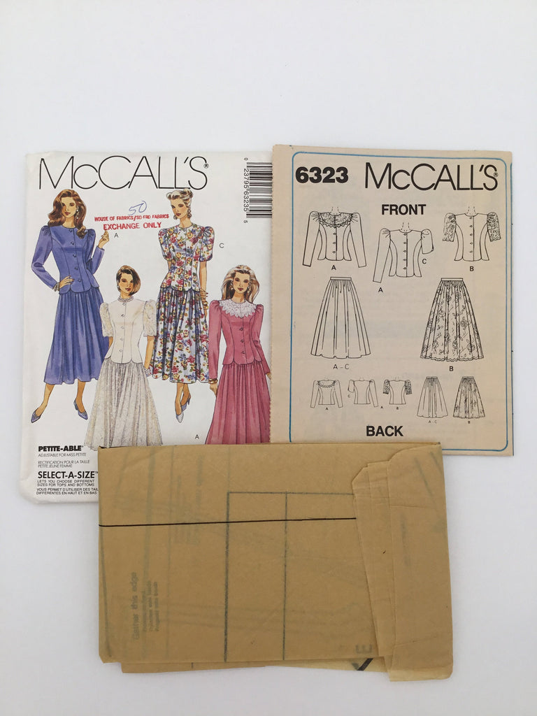 McCall's 6323 (1993) Two-Piece Dress with Sleeve Variations - Vintage Uncut Sewing Pattern
