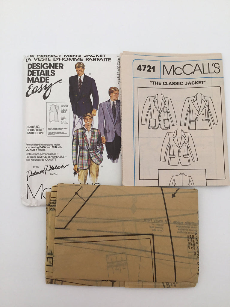 McCall's 4721 (1985) Single or Double Breasted Jacket - Vintage Uncut Sewing Pattern