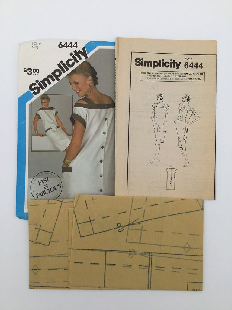 Simplicity 6444 (1984) Dress - Vintage Uncut Sewing Pattern