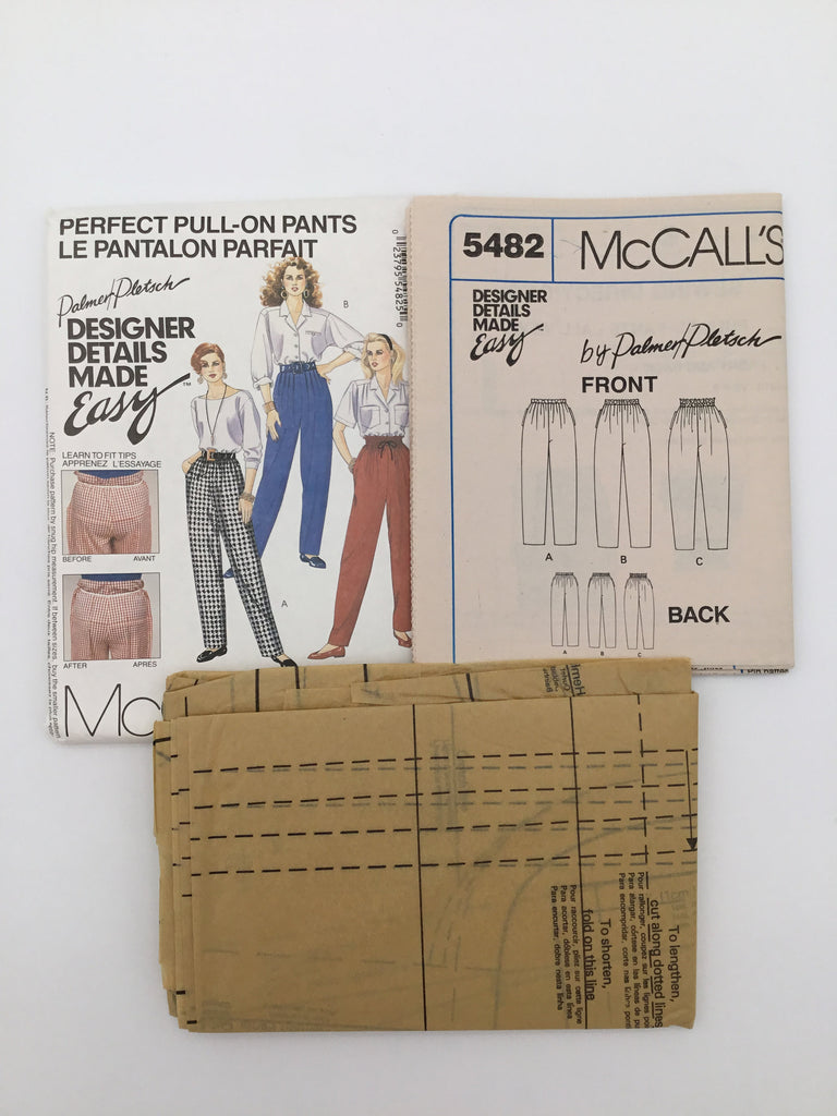 McCall's 5482 (1991) Pull-On Pants - Vintage Uncut Sewing Pattern