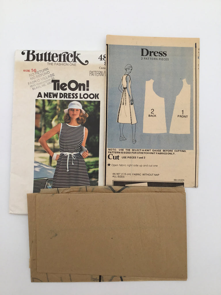 Butterick 4897 Tie-On Dress - Vintage Uncut Sewing Pattern