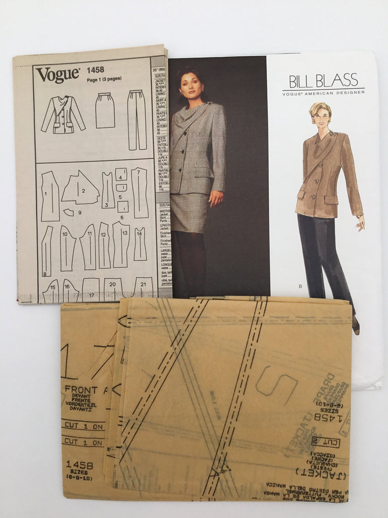 Vogue 1458 (1994) Jacket, Skirt, and Pants - Vintage Uncut Sewing Pattern