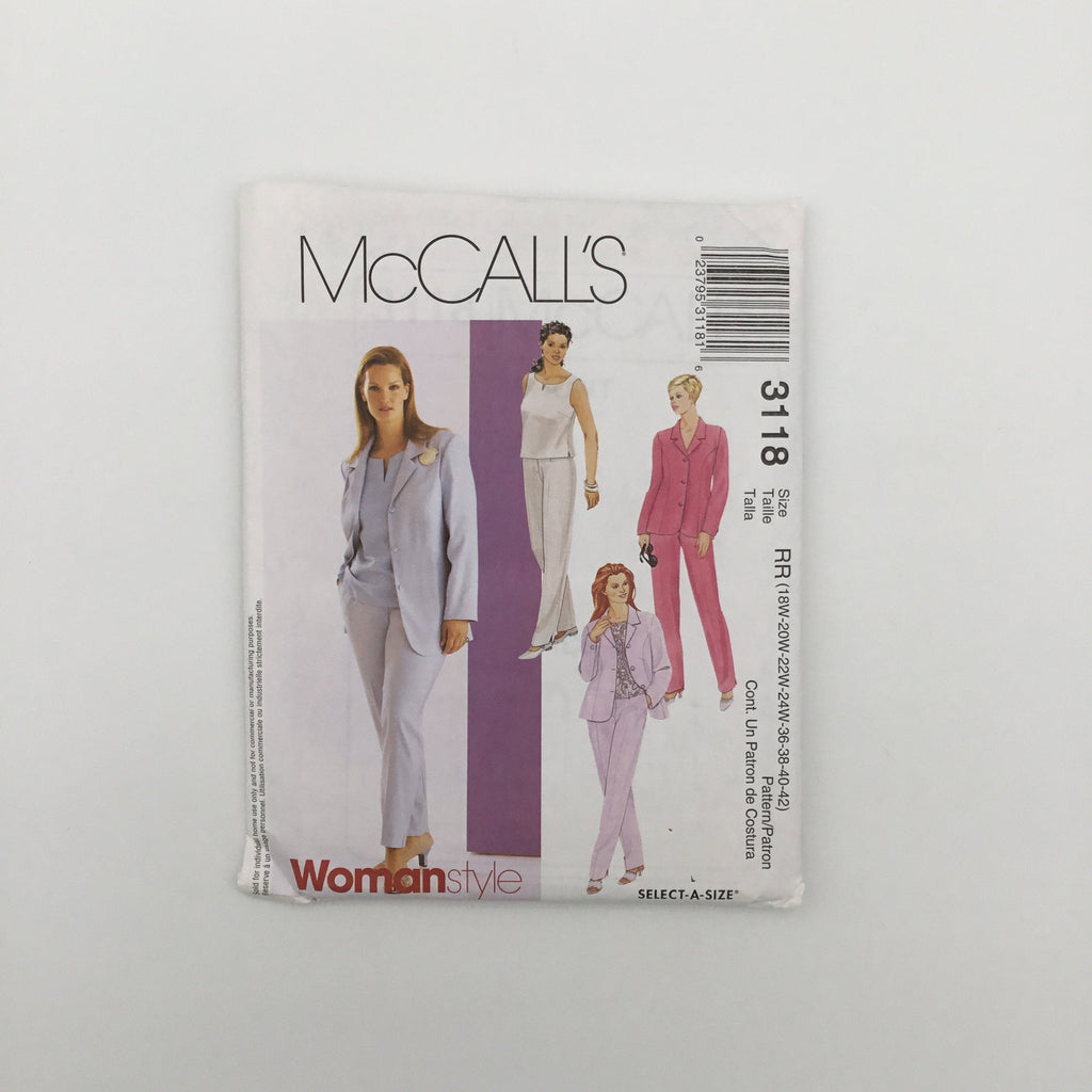 McCall's 3118 (2001) Jacket, Top, and Pants - Uncut Sewing Pattern