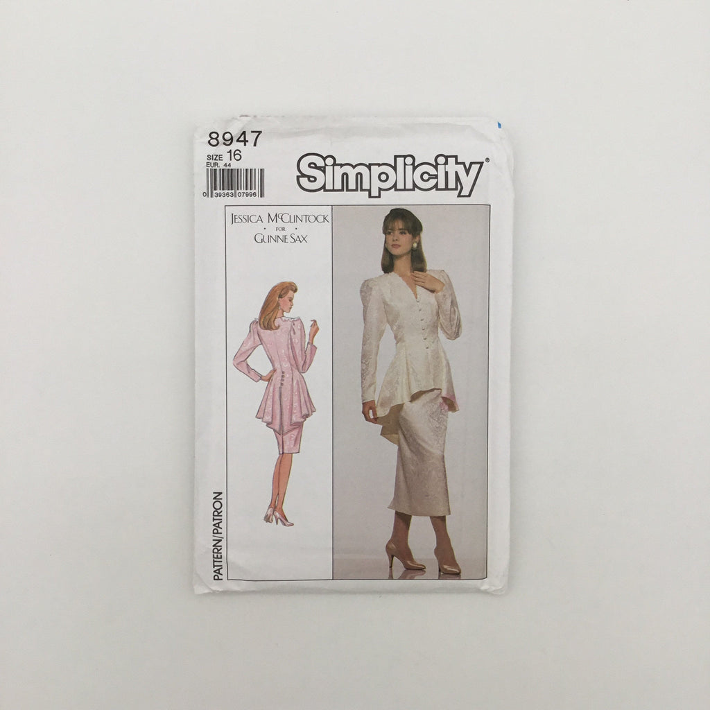 Simplicity 8947 (1988) Two Piece Dress - Vintage Uncut Sewing Pattern