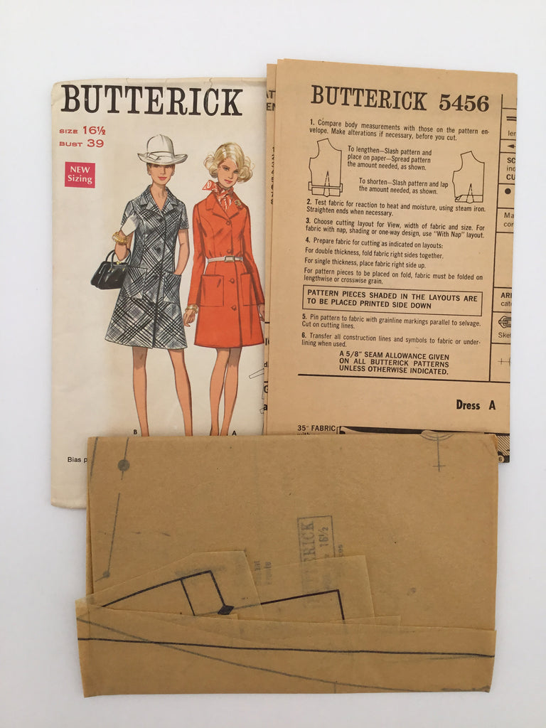 Butterick 5456 Dress with Sleeve Variations  - Vintage Uncut Sewing Pattern