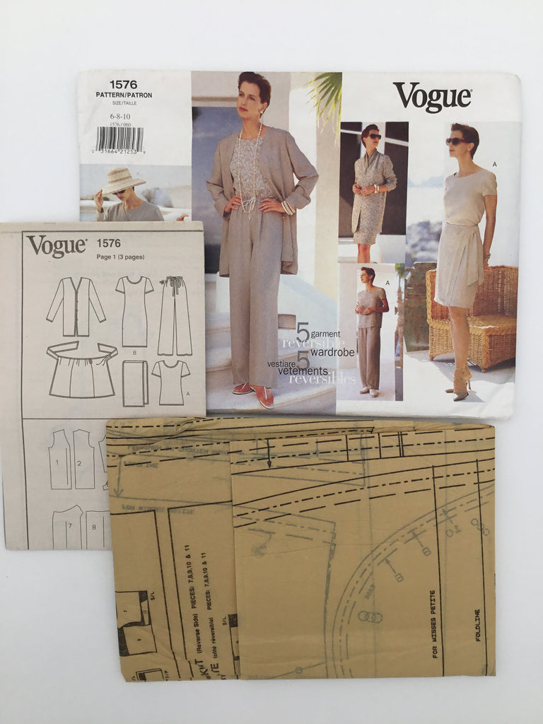 Vogue 1576 (1995) Jacket, Dress, Top, Skirt, and Pants - All Reversible - Vintage Uncut Sewing Pattern