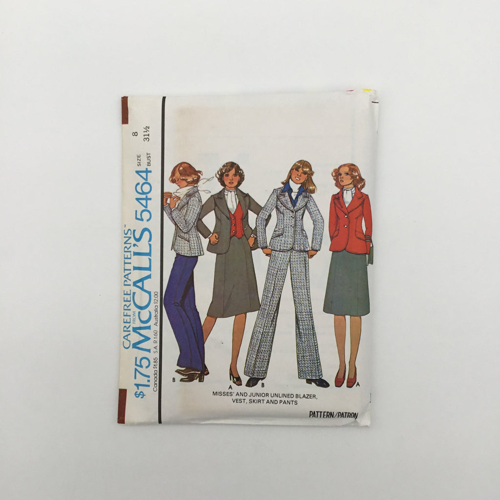 McCall's 5464 (1977) Blazer, Vest, Skirt, and Pants - Vintage Uncut Sewing Pattern