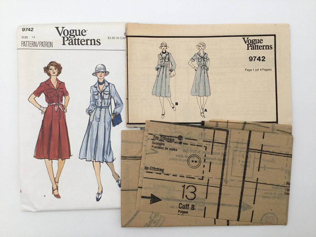 Vogue 9742 Dress with Sleeve Variations - Vintage Uncut Sewing Pattern