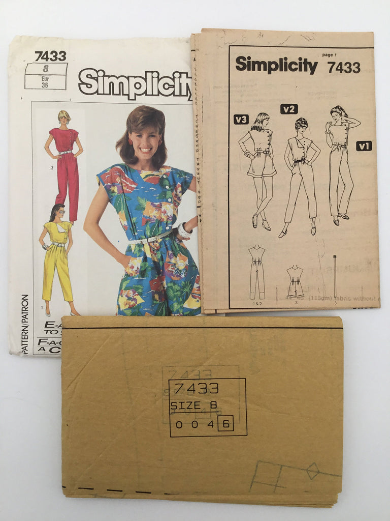 Simplicity 7433 (1986) Jumpsuit with Length Variations - Vintage Uncut Sewing Pattern
