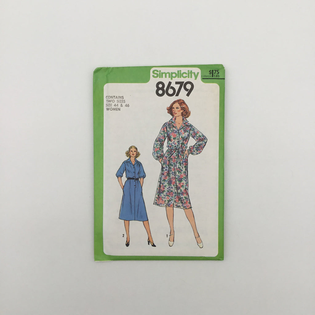 Simplicity 8679 (1978) Dress with Sleeve Variations - Vintage Uncut Sewing Pattern