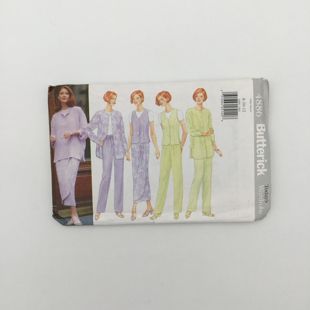 Butterick 4886 (1997) Shirt-Jacket, Vest, Top, Skirt, and Pants - Vintage Uncut Sewing Pattern