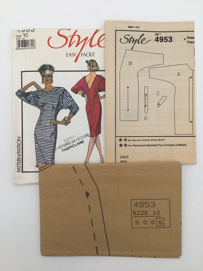 Style 4953 (1986) Dress - Vintage Uncut Sewing Pattern