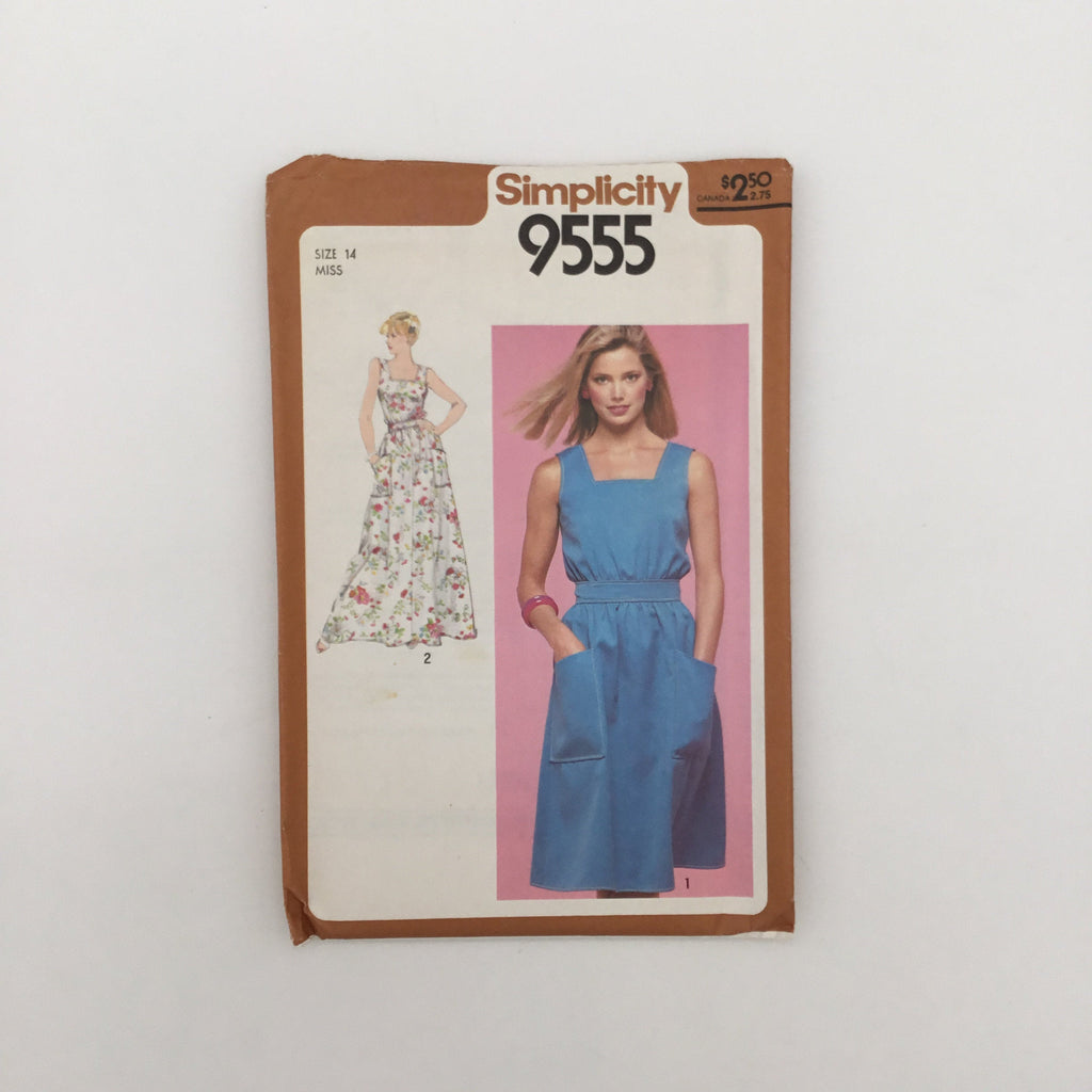 Simplicity 9555 (1980) Dress with Length Variations - Vintage Uncut Sewing Pattern