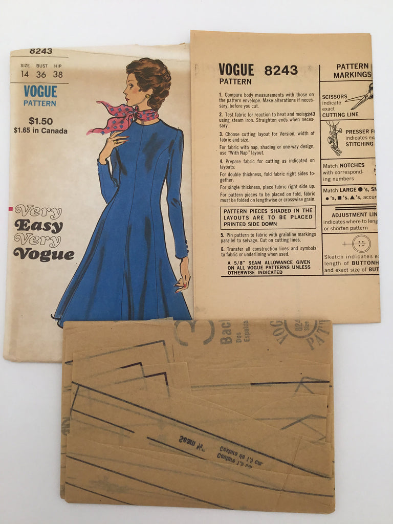Vogue 8243 Dress - Vintage Uncut Sewing Pattern