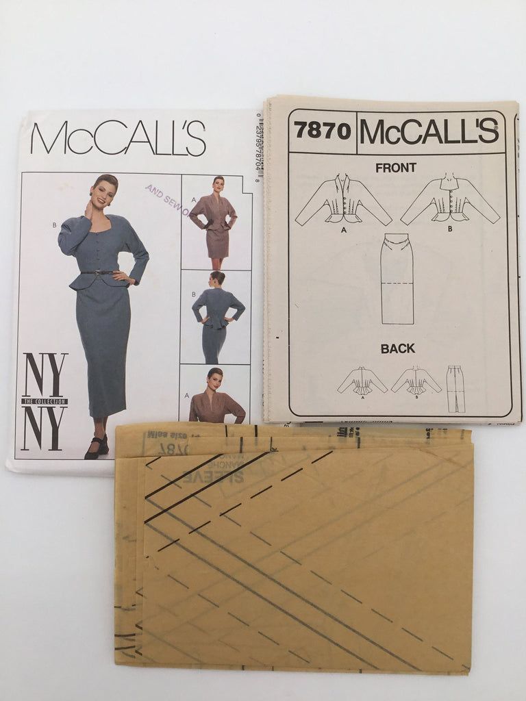 McCall's 7870 (1995) Jacket and Skirt with Length Variations - Vintage Uncut Sewing Pattern
