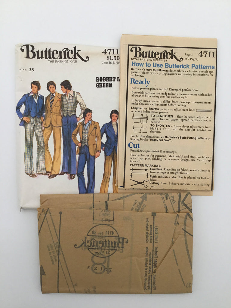 Butterick 4711 Jacket, Vest, and Pants - Vintage Uncut Sewing Pattern