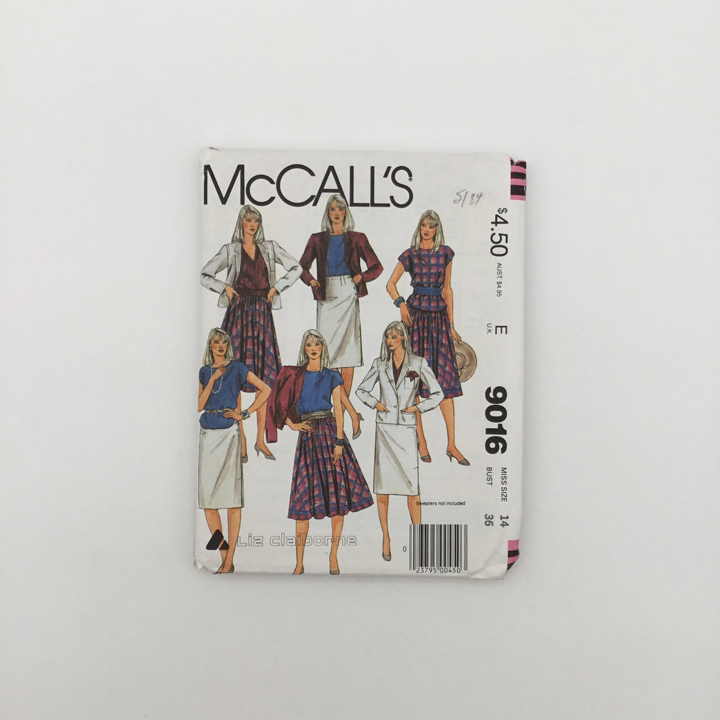 McCall's 9016 (1984) Jacket, Top, and Skirts - Vintage Uncut Sewing Pattern