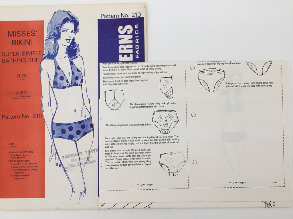 Jean Hardy 210 (1973) Bikini - Vintage Uncut Sewing Pattern