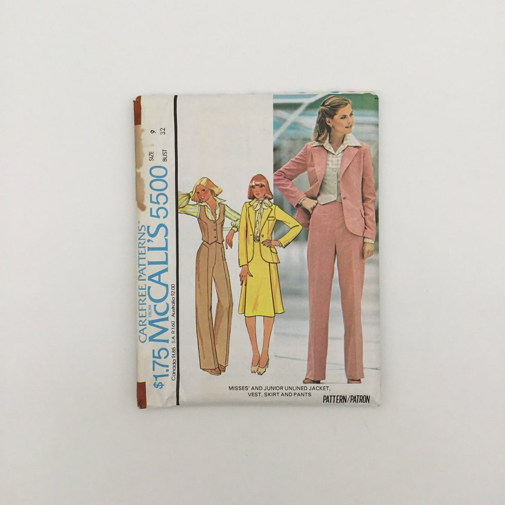 McCall's 5500 (1977) Jacket, Vest, Skirt, and Pants - Vintage Uncut Sewing Pattern