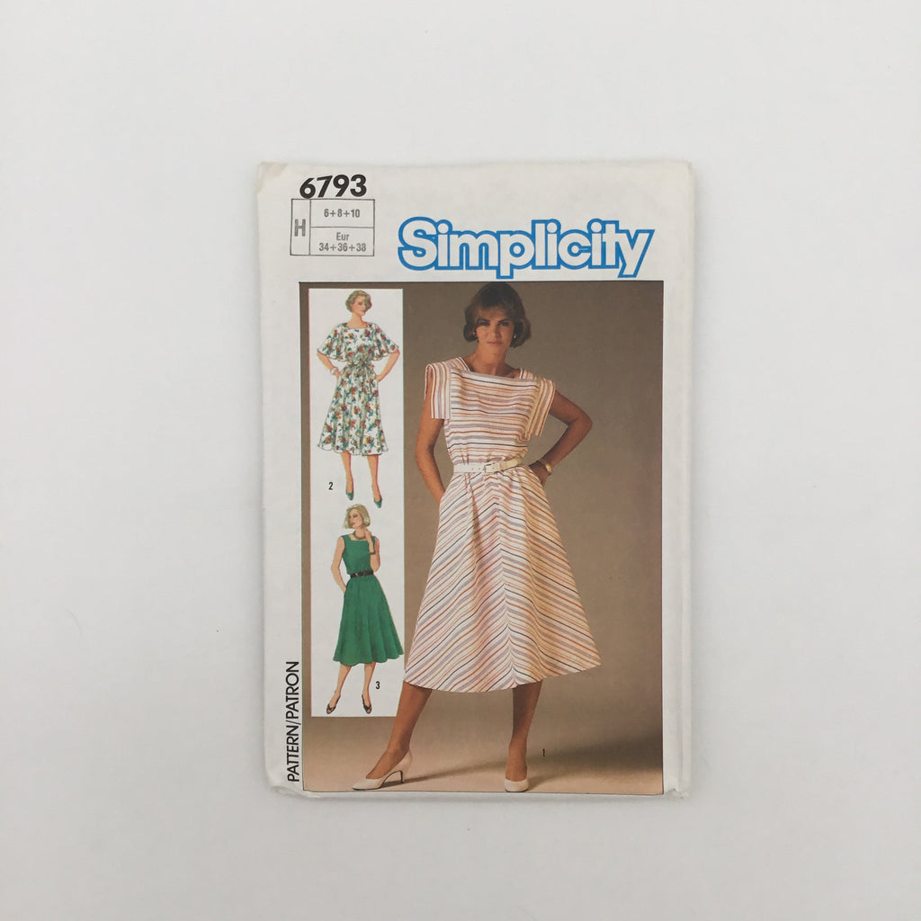 Simplicity 6793 (1985) Dress with Sleeve Variations - Vintage Uncut Sewing Pattern