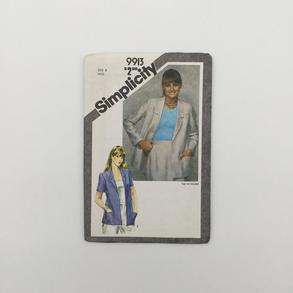 Simplicity 9913 (1981) Jacket with Sleeve Variations - Vintage Uncut Sewing Pattern