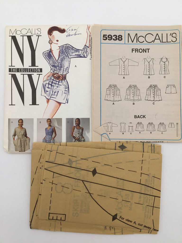 McCall's 5938 (1992) Top, Halter Top, Shorts, and Skirt - Vintage Uncut Sewing Pattern
