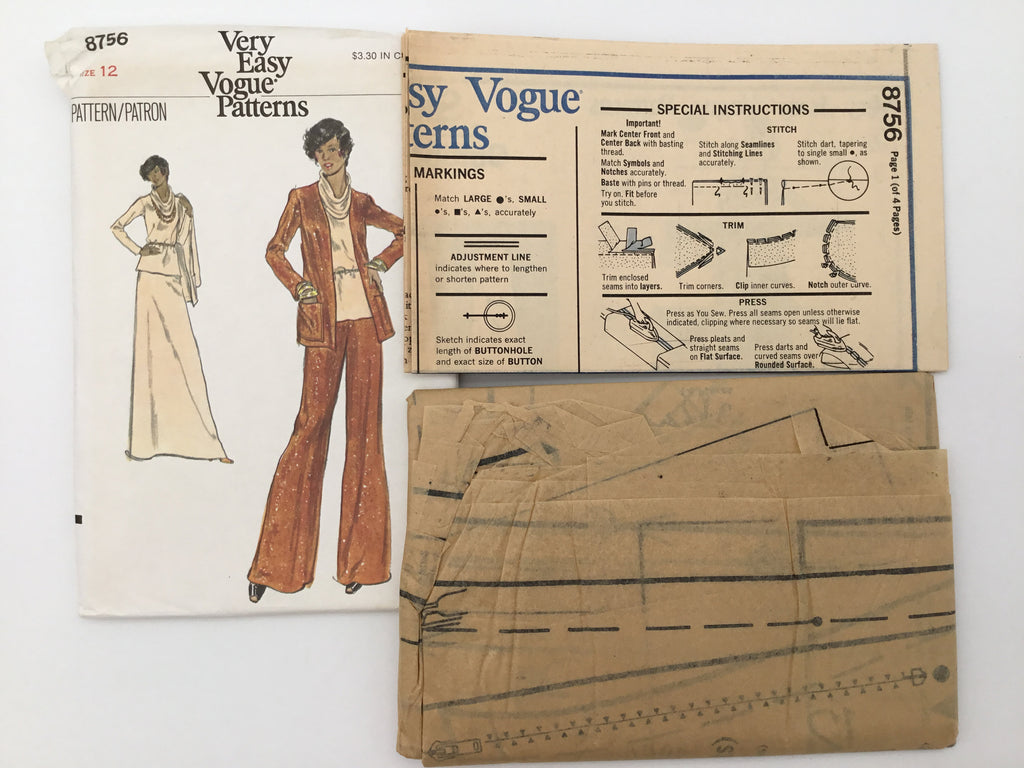 Vogue 8756 Jacket, Top, Skirt, and Pants - Vintage Uncut Sewing Pattern
