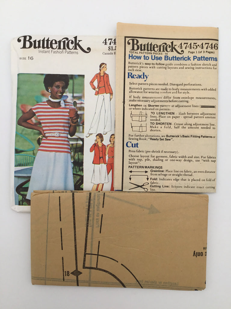 Butterick 4745 Shirt, T-Shirt, Skirt, and Pants - Vintage Uncut Sewing Pattern