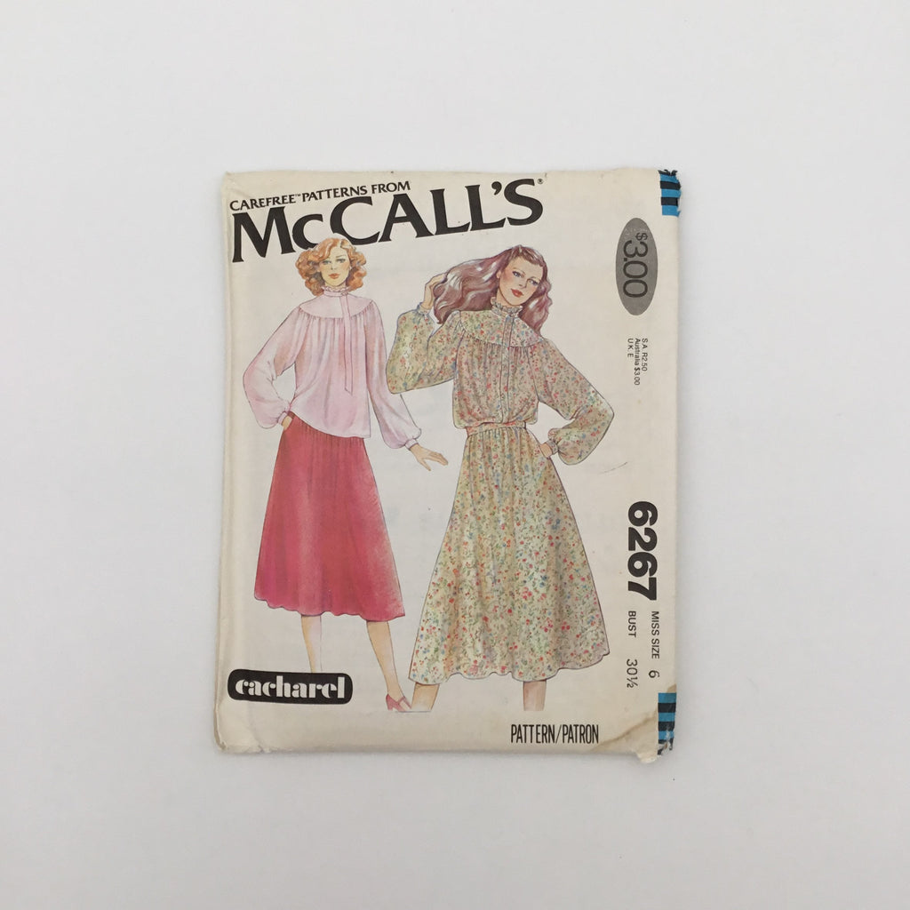 McCall's 6267 (1978) Blouse and Skirt - Vintage Uncut Sewing Pattern