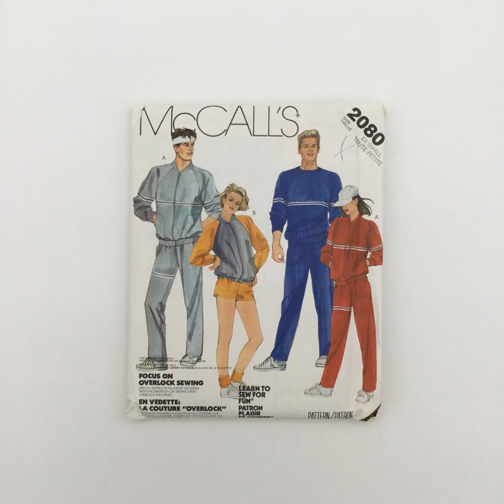 McCall's 2080 (1985) Jacket, Sweatshirt, Pants, and Shorts - Vintage Uncut Sewing Pattern