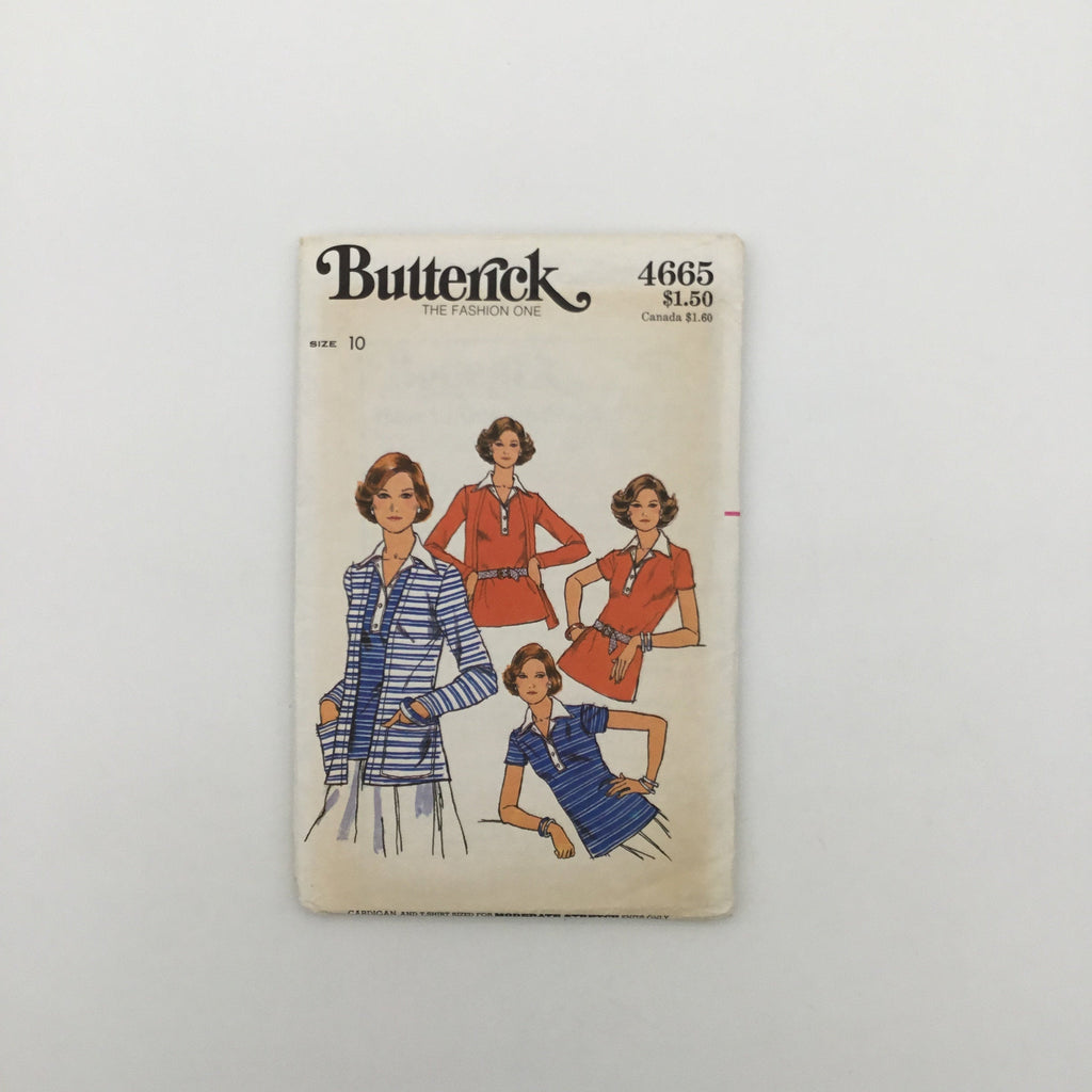 Butterick 4665 Cardigan and T-Shirt - Vintage Uncut Sewing Pattern