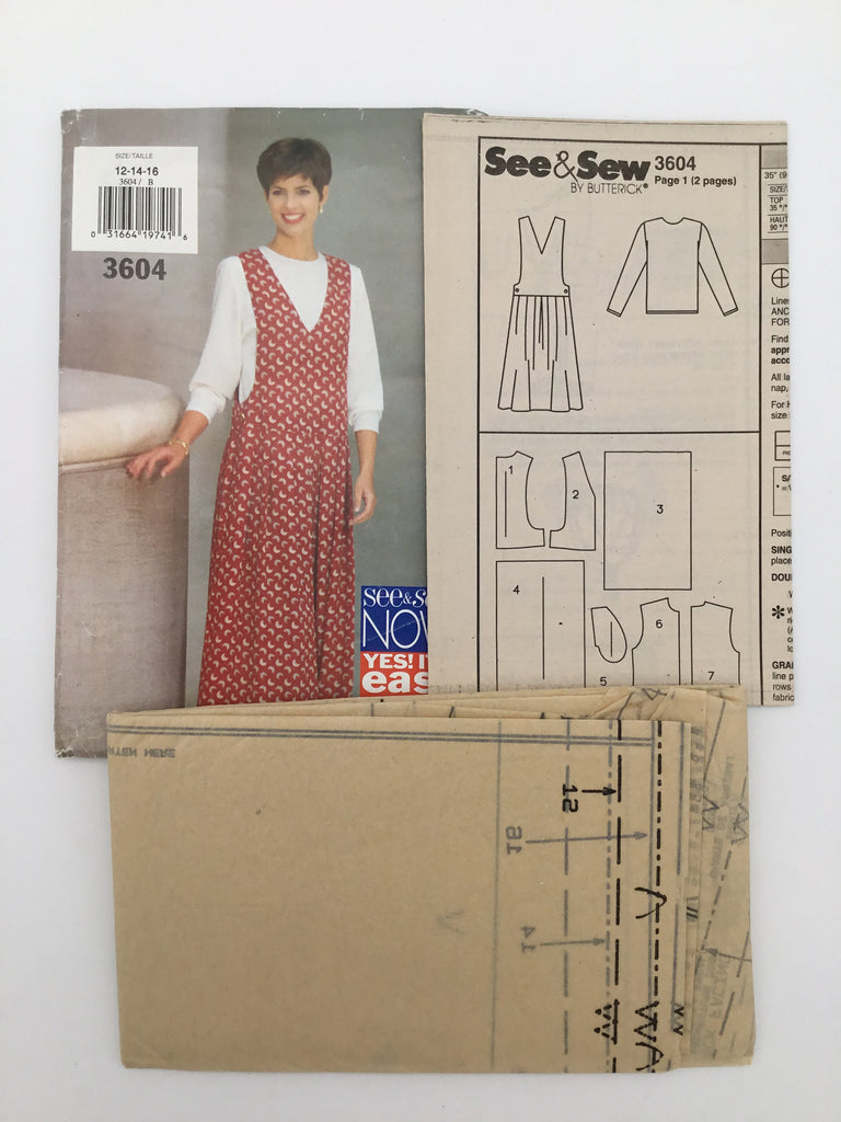 Butterick 3604 (1994) Jumper and Top - Vintage Uncut Sewing Pattern