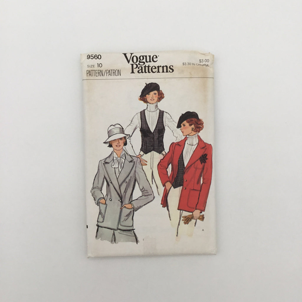 Vogue 9560 Jacket and Vest - Vintage Uncut Sewing Pattern