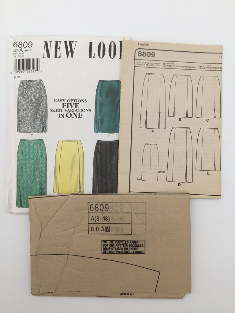New Look 6809 Skirt with Length Variations - Vintage Uncut Sewing Pattern