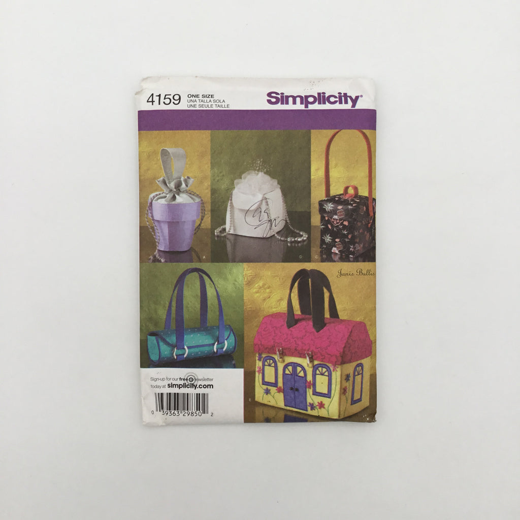 Simplicity 4159 (2006) Shaped Handbags - Uncut Sewing Pattern