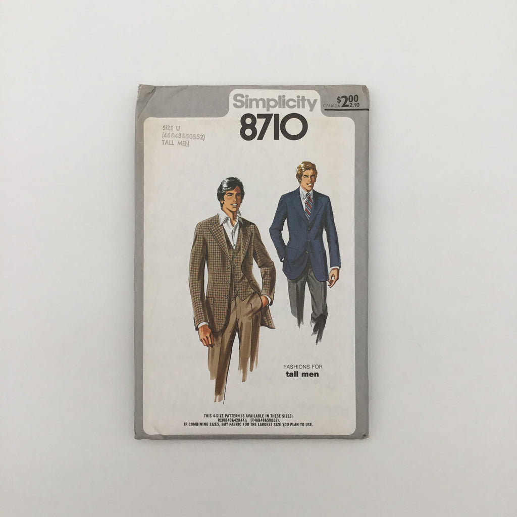 Simplicity 8710 (1978) Jacket and Vest - Vintage Uncut Sewing Pattern