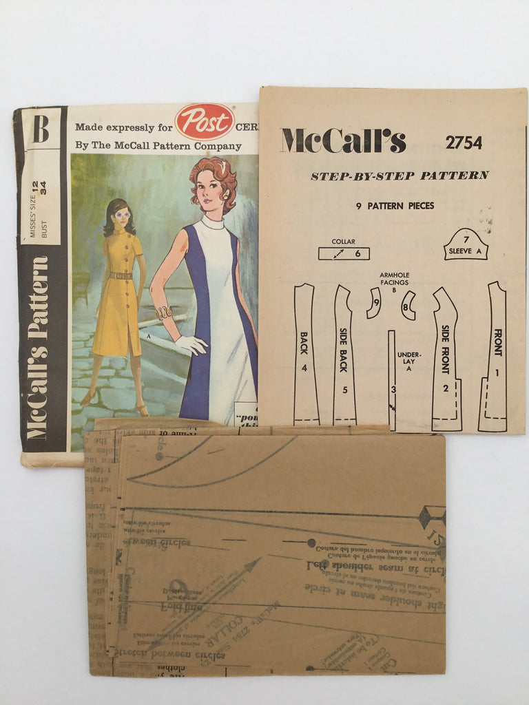 McCall's Post B (1971) Dress with Sleeve and Style Variations - Vintage Uncut Sewing Pattern