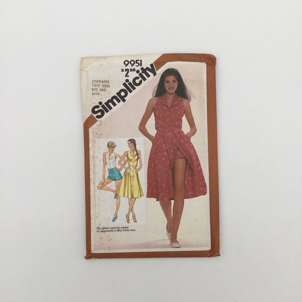Simplicity 9951 (1981) Top, Shorts, and Skirt - Vintage Uncut Sewing Pattern