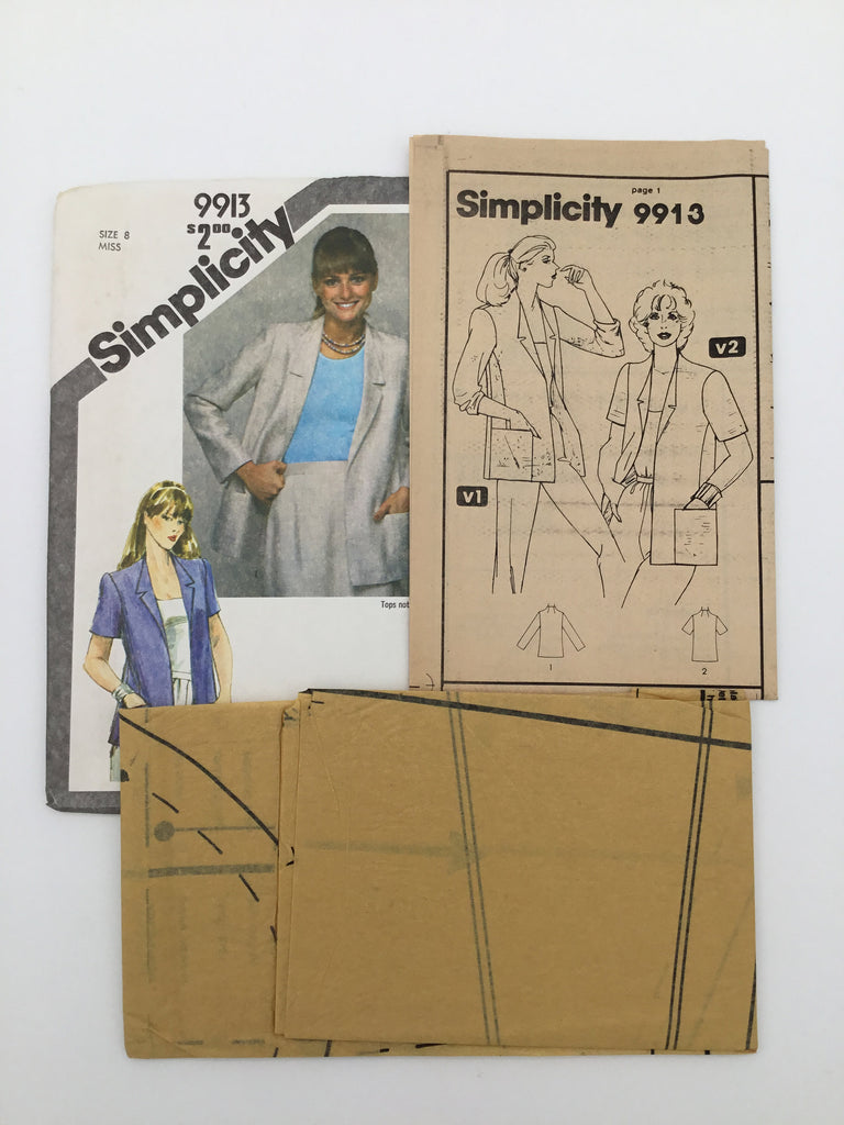 Simplicity 9913 (1981) Jacket with Sleeve Variations - Vintage Uncut Sewing Pattern