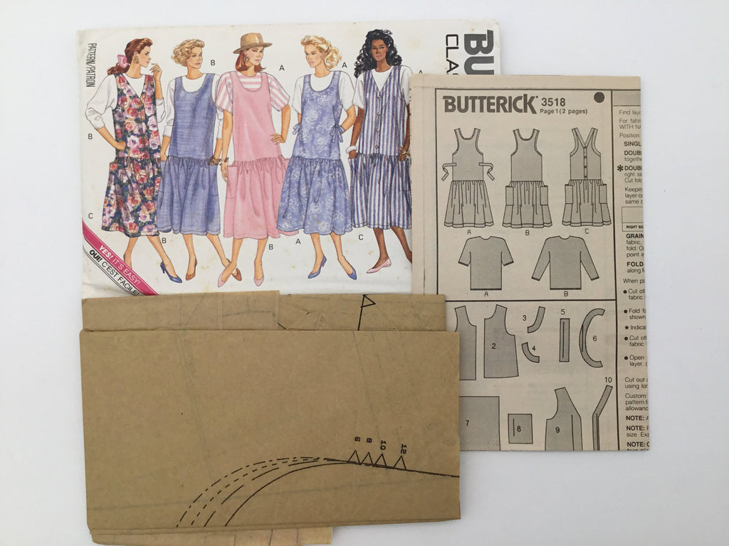 Butterick 3518 (1989) Maternity Jumper and Top - Vintage Uncut Sewing Pattern