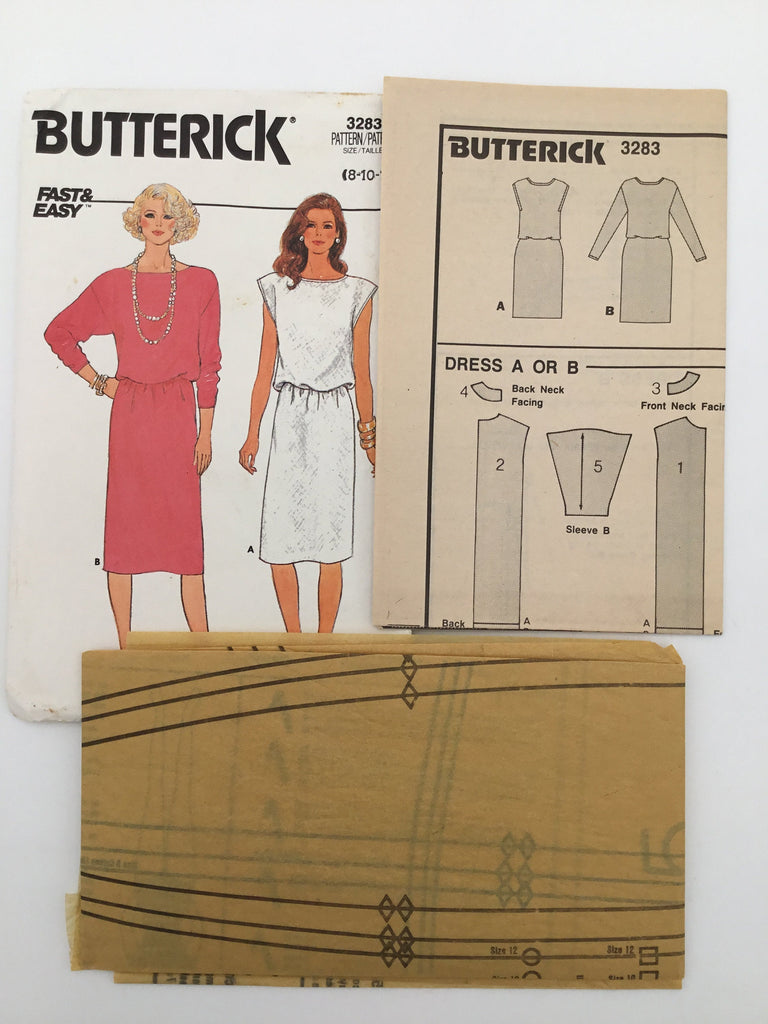 Butterick 3283 Dress with Sleeve and Length Variations - Vintage Uncut Sewing Pattern