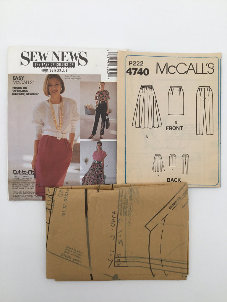 McCall's 4740 (1989) Pants and Skirts - Vintage Uncut Sewing Pattern