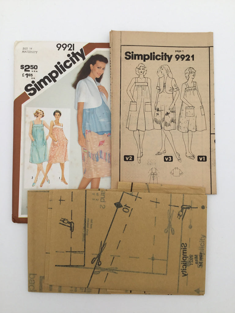 Simplicity 9921 (1981) Maternity Dress and Bolero Jacket - Vintage Uncut Sewing Pattern