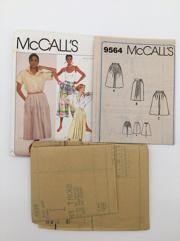 McCall's 9564 (1985) Skirt and Culottes - Vintage Uncut Sewing Pattern
