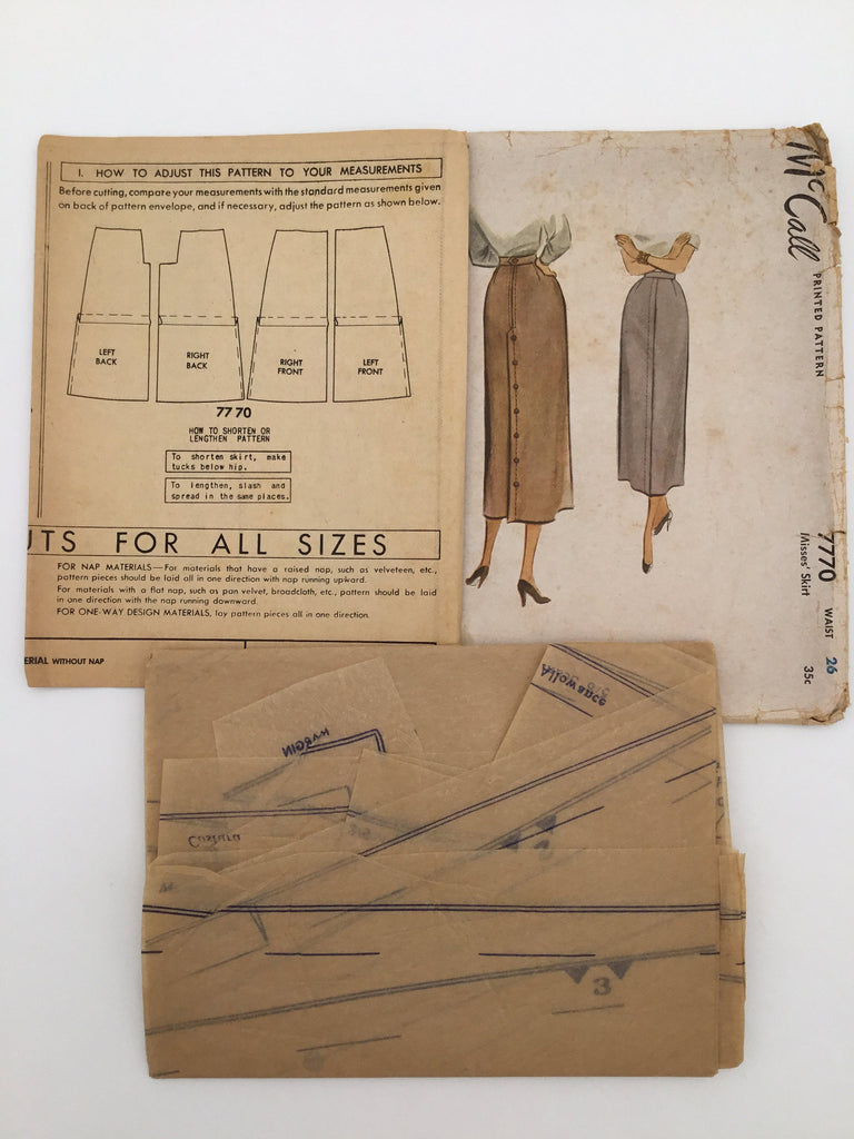 McCall's 7770 (1949) Skirt - Vintage Uncut Sewing Pattern