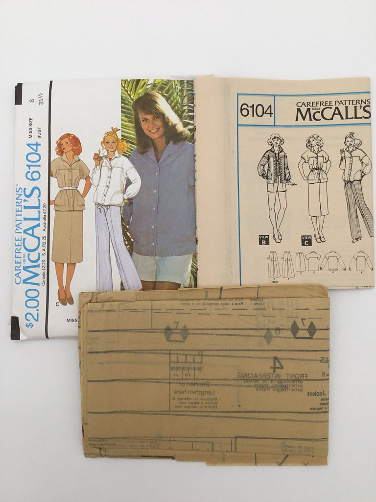 McCall's 6104 (1978) Jacket, Skirt, Pants, and Shorts - Vintage Uncut Sewing Pattern