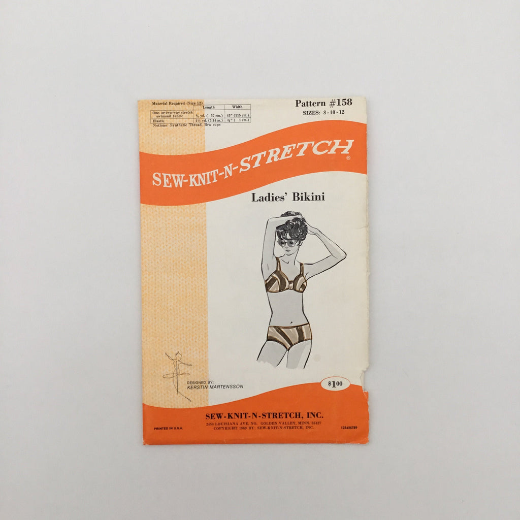 Sew-Knit-N-Stretch 158 (1969) Bikini - Vintage Uncut Sewing Pattern